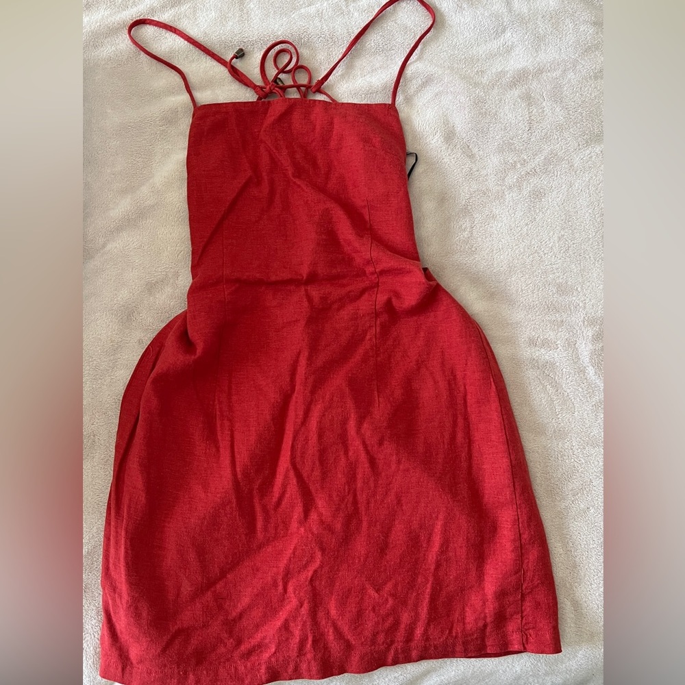 Forever 21 burnt red open back mini dress. Size small